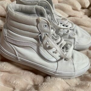Vans White High-Top Canvas Sneakers